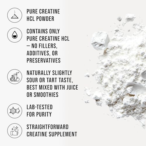 Pure Creatine HCL Powder Unflavored HCL Creatine Supplement for Men and Women Supports…