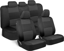 Load image into Gallery viewer, BDK PolyPro Car Seat Covers Full Set in Charcoal on Black – Front and Rear Split Bench Seat Covers for Cars, Easy to Install Car Seat Cover Set, Car Accessories for Auto Trucks Van SUV