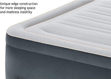 Load image into Gallery viewer, INTEX 64411ED Dura-Beam Deluxe Comfort-Plush Elevated Air Mattress: Fiber-Tech – Twin Size – Built-in Electric Pump – 18in Bed Height – 300lb Weight Capacity, Grey