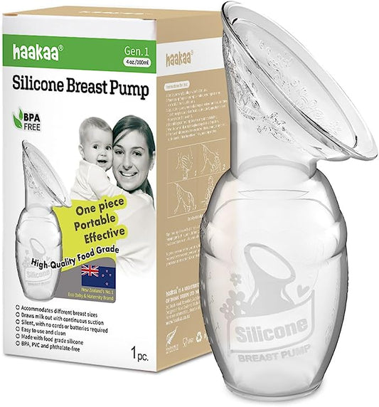 haakaa Manual Breast Pump for Breastfeeding 4oz/100ml
