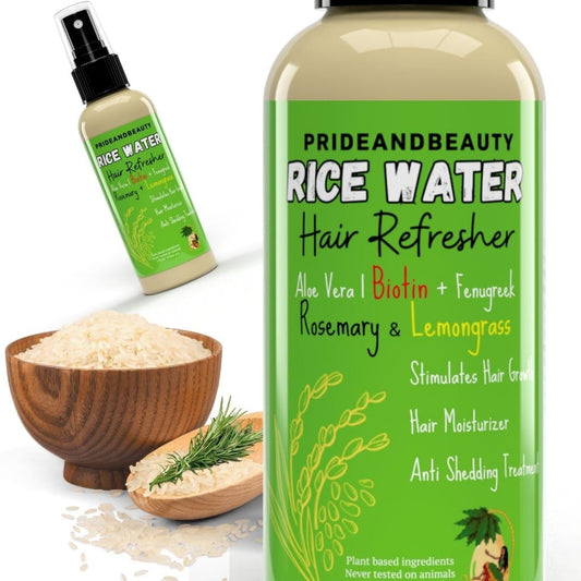 Rice Water For Hair Growth - Infused with Rosemary, Biotin, Vegan Non-Greasy Spray Naturally Thicker, Longer, Softer Hair, Men & Women Hair Spray (Rosemary + Lemongrass, 4 OUNCE)