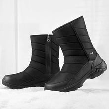 Load image into Gallery viewer, SILENTCARE Mens Winter Mid-Calf Snow Boot Fur Warm Waterproof Slip On Outdoor Athletic