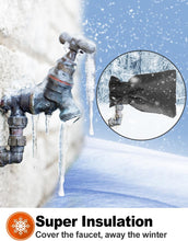 Load image into Gallery viewer, Outdoor Faucet Covers for Winter, Pro 10&quot; H x 7&quot; W Outside Faucet Cover Freeze Protection, Upgraded Reusable Waterproof Insulated Spigot Cover, Thickened Water Spigot Cover for Winter, 4 Pack, Black