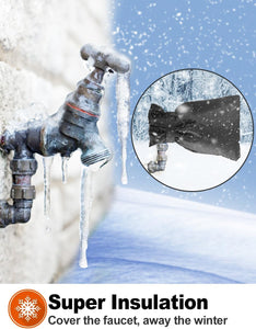Outdoor Faucet Covers for Winter, Pro 10" H x 7" W Outside Faucet Cover Freeze Protection, Upgraded Reusable Waterproof Insulated Spigot Cover, Thickened Water Spigot Cover for Winter, 4 Pack, Black