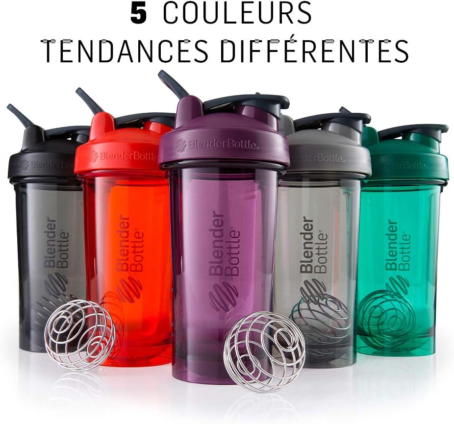 BlenderBottle Shaker Bottle Pro Series Perfect for Protein Shakes and Pre Workout, 24-Ounce, Black
