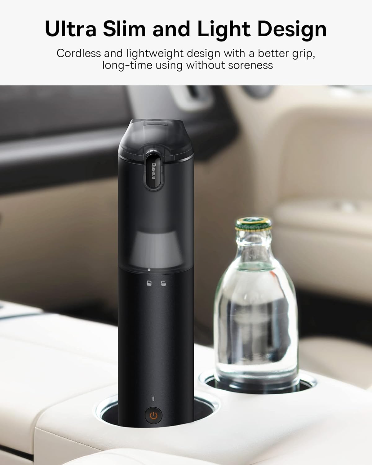 Baseus Car Vacuum Cleaner Portable Cordless, 12000PA Rechargeable Handheld Vacuum with Single Touch Empty, USB C Fast Charging, 4 in 1 Mini Air Blower Inflator Pump Vacuum for Car,Home,Camping