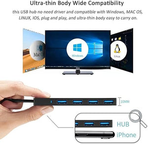 USB 3.0 Hub, VIENON 4-Port USB Hub USB Splitter USB Expander for Laptop, Xbox, Flash Drive, HDD, Console, Printer, Camera,Keyborad, Mouse