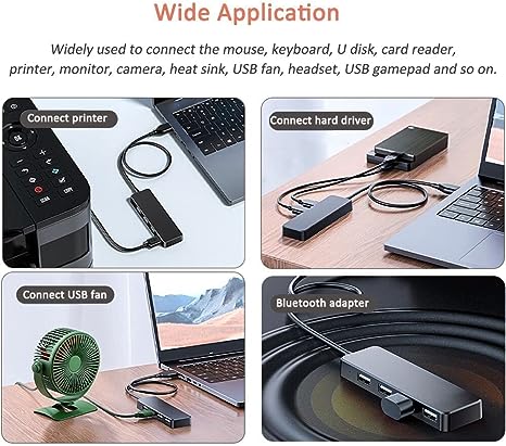 USB 3.0 Hub, VIENON 4-Port USB Hub USB Splitter USB Expander for Laptop, Xbox, Flash Drive, HDD, Console, Printer, Camera,Keyborad, Mouse
