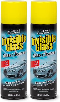 Invisible Glass 91164-2PK 19-Ounce Cleaner for Auto and Home for a Streak-Free Shine, Deep Cleaning Foaming Action, Safe for Tinted and Non-Tinted Windows, Ammonia Free Foam Glass Cleaner, Pack of 2