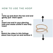 Load image into Gallery viewer, 14k Gold Filled 20G Double Hoop Nose Ring for Single Piercing, 20 Gauge Small Thin 8mm Spiral Nose Jewelry for Women Men