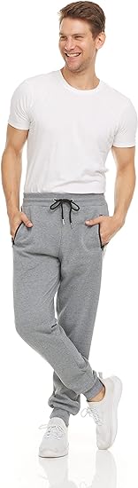 PURE CHAMP Mens 3 Pack Fleece Active Athletic Workout Jogger Sweatpants for Men with Zipper Pocket and Drawstring Size S-3XL