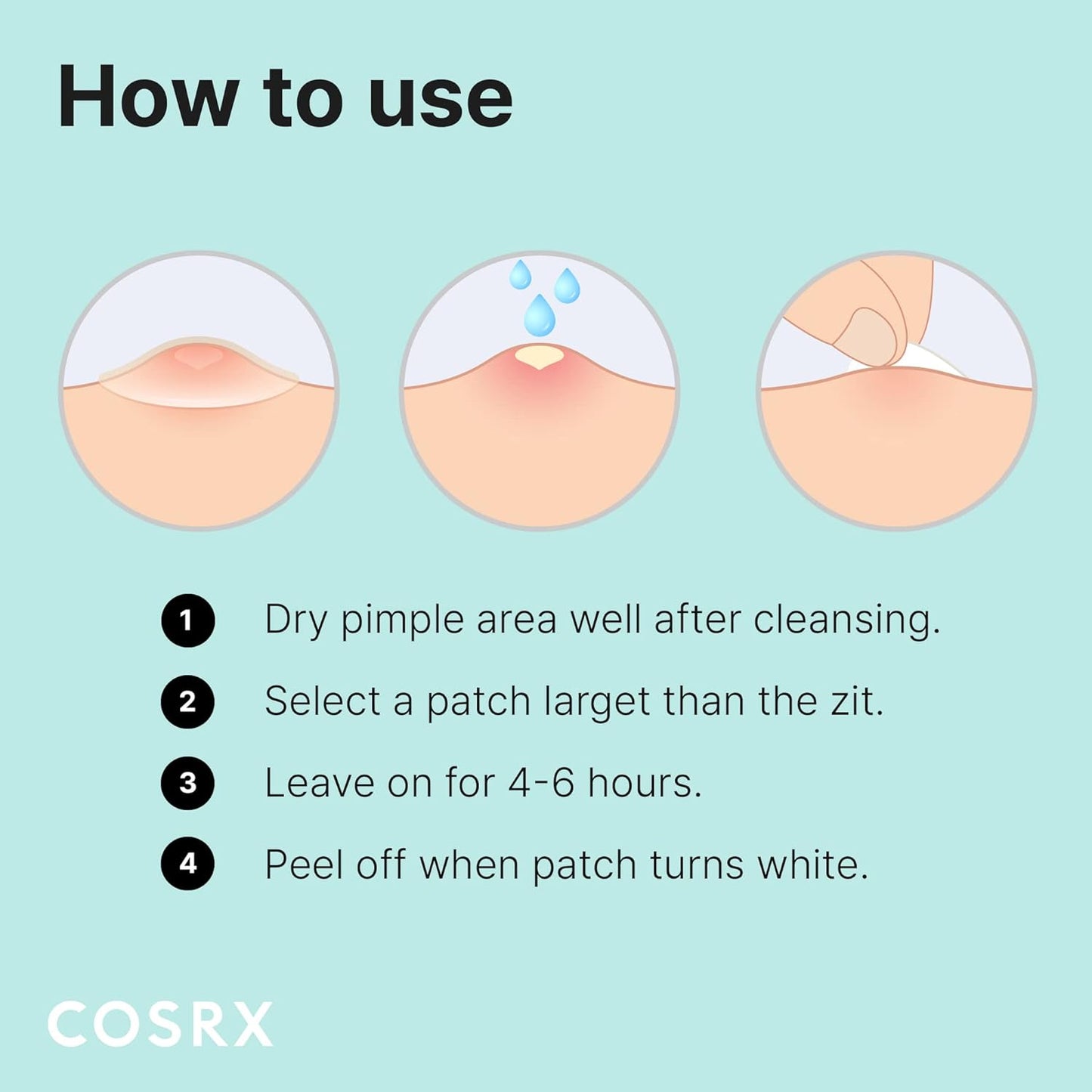 COSRX Acne Pimple Patch (96 Count) Absorbing Hydrocolloid Spot Treatment Fast Healing, Blemish Cover, Three Sizes