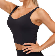 Load image into Gallery viewer, THE GYM PEOPLE Womens&#39; Sports Bra Longline Wirefree Padded with Medium Support