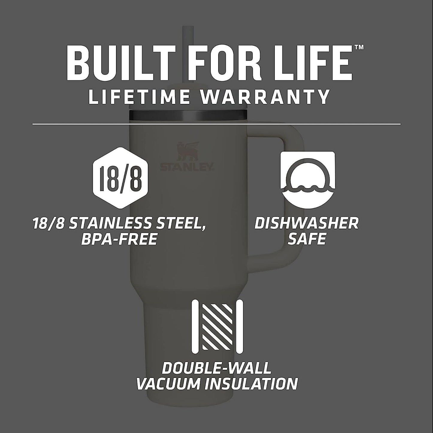 Stanley Quencher H2.0 FlowState Stainless Steel Vacuum Insulated Tumbler with Lid and Straw for Water, Iced Tea or Coffee, Smoothie and More