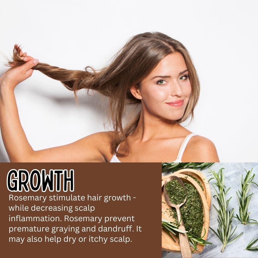 Rice Water For Hair Growth - Infused with Rosemary, Biotin, Vegan Non-Greasy Spray Naturally Thicker, Longer, Softer Hair, Men & Women Hair Spray (Rosemary + Lemongrass, 4 OUNCE)