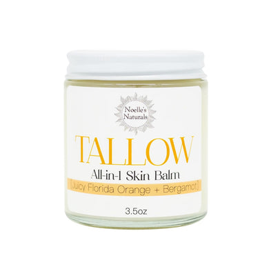 Tallow Balm - Organic Grassfed Tallow - 3.5oz - Orange + Bergamot - Moisturizing - Dry Skin - Stretch Marks - All Natural