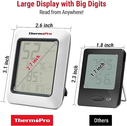 ThermoPro TP50 Digital Hygrometer Indoor Thermometer Room Thermometer and Humidity Gauge with Temperature Monitor