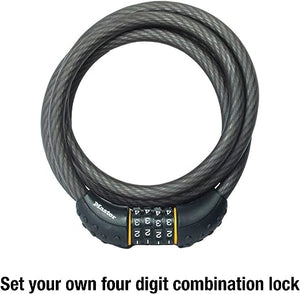 Master Lock Cable Lock, Set Your Own Combination Bike Lock, 6 ft. Long, Black & ORIbox Bike Phone Mount, Motorcycle Handlebar Mount, 360° Rotation Silicone Bicycle Phone Holder