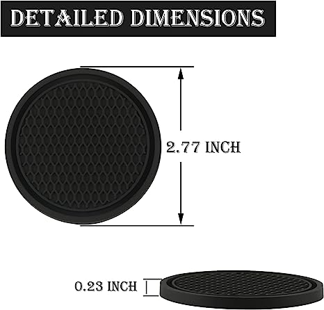 SINGARO Car Cup Coaster, 4PCS Universal Non-Slip Cup Holders Embedded in Ornaments Coaster, Car Interior Accessories, Black