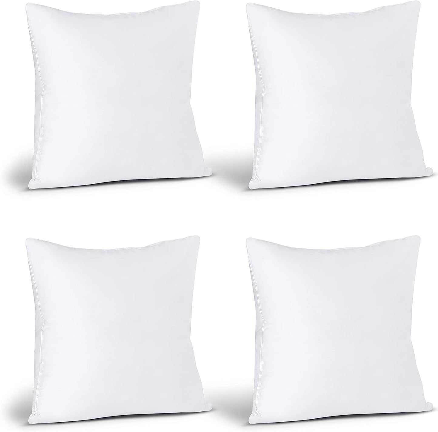 Utopia Bedding Throw Pillows (Set of 4, White), 18 x 18 Inches Pillows for Sofa, Bed and Couch Decorative Stuffer Pillows