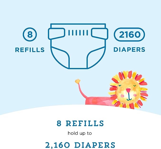 Amazon Brand - Mama Bear Diaper Pail Refills for Diaper Genie Pails, 1080 Count (4 Packs of 270 Count)