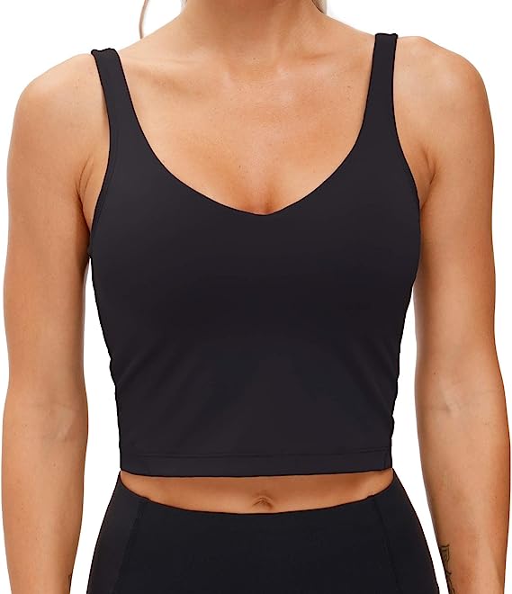 THE GYM PEOPLE Womens' Sports Bra Longline Wirefree Padded with Medium Support