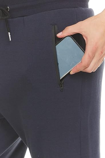 PURE CHAMP Mens 3 Pack Fleece Active Athletic Workout Jogger Sweatpants for Men with Zipper Pocket and Drawstring Size S-3XL