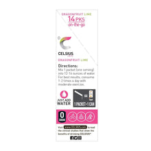 Load image into Gallery viewer, CELSIUS Dragonfruit Lime On-the-Go Powder Stick Packs, Zero Sugar 14 Count(Pack of 1)