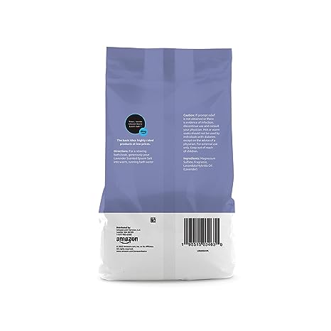 Amazon Basics Epsom Salt Soaking Aid, Lavender Scented, 3 Pound, 1-Pack (Previously Solimo)