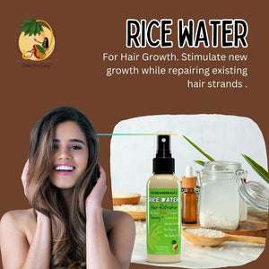 Rice Water For Hair Growth - Infused with Rosemary, Biotin, Vegan Non-Greasy Spray Naturally Thicker, Longer, Softer Hair, Men & Women Hair Spray (Rosemary + Lemongrass, 4 OUNCE)