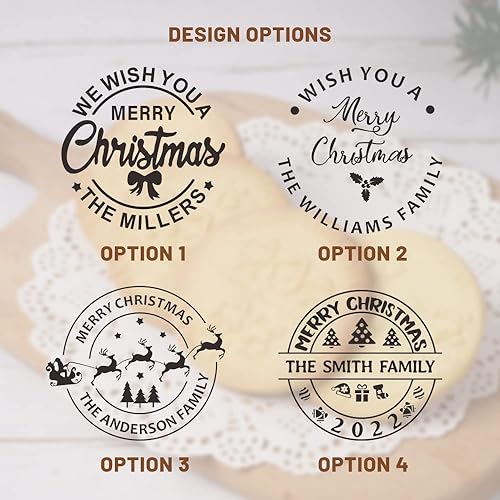 2023 Personalized Christmas Cookie Stamp Christmas Cookie Mold With Your Name 3d Raised Design Merry Christmas Personalized Cookie Baking Stamp