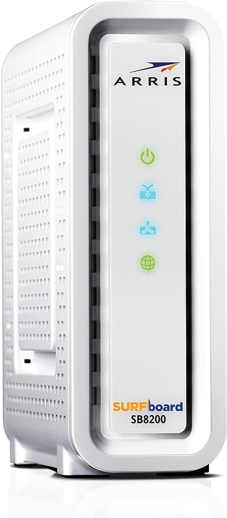 ARRIS SURFboard SB8200 DOCSIS 3.1 Cable Modem , Approved for Comcast Xfinity, Cox, Charter Spectrum, & more , Two 1 Gbps Ports , 1 Gbps Max Internet Speeds , 4 OFDM Channels