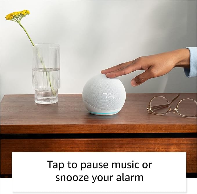 Echo Dot (5th Gen, 2022 release) with clock | Smart speaker with clock and Alexa | Cloud Blue