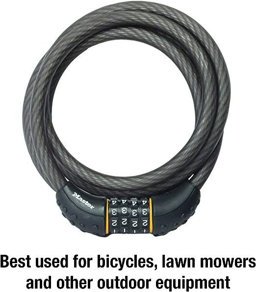 Master Lock Cable Lock, Set Your Own Combination Bike Lock, 6 ft. Long, Black & ORIbox Bike Phone Mount, Motorcycle Handlebar Mount, 360° Rotation Silicone Bicycle Phone Holder