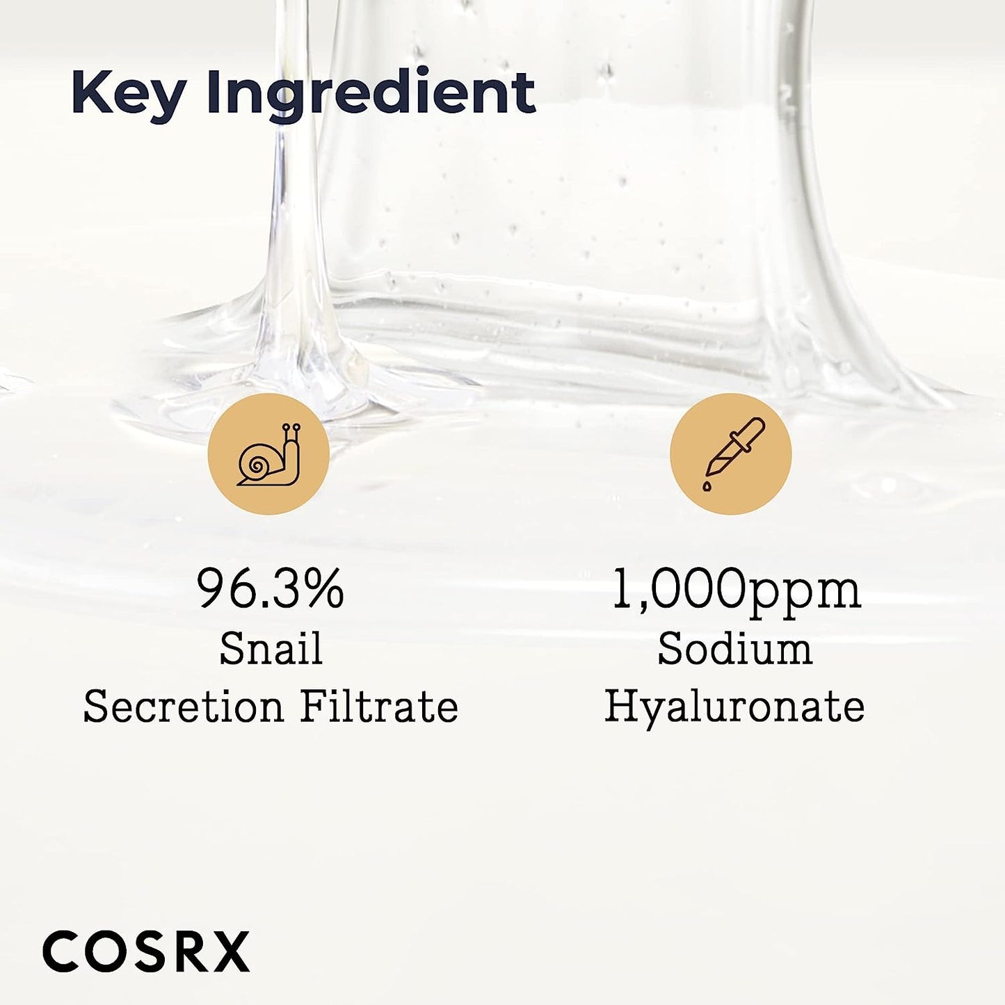COSRX Snail Mucin 96% Power Repairing Essence 3.38 fl.oz 100ml, Hydrating Serum for Face with Snail Secretion Filtrate for Dull & Damaged Skin, Not Tested on Animals, No Parabens, Korean Skincare