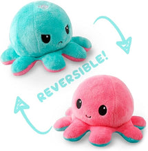Load image into Gallery viewer, TeeTurtle - The Original Reversible Octopus Plushie - Pink + Aqua - Cute Sensory Fidget Stuffed Animals That Show Your Mood