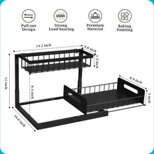 Load image into Gallery viewer, REALINN Under Sink Organizer and Storage, 2 Pack Pull Out Cabinet Organizer Slide Out Sink Shelf Cabinet Storage Shelves, Under Sink Storage for Kitchen Bathroom Cabinet