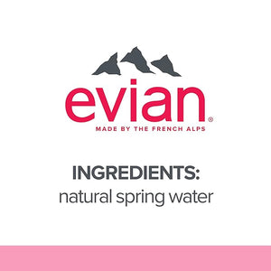 evian Natural Spring Water, Naturally Filtered Spring Water in Large Bottles, 33.81 Fl Oz (Pack of 12)