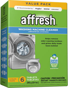 Affresh Washing Machine Cleaner, 6 Month Supply, Cleans Front Load and Top Load Washers, Including HE