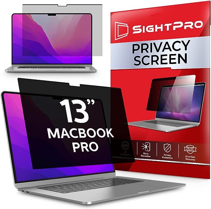 SightPro Magnetic Privacy Screen for MacBook Pro 13 Inch (2016, 2017, 2018, 2019, 2020, 2021, 2022, M1, M2) Laptop Privacy Filter and Anti-Glare Protector