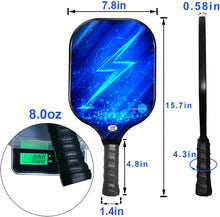 Load image into Gallery viewer, Panel Sound USAPA Approved Fiberglass Pickleball Paddles Set of 2, Lightweight Pickleball Rackets Set, 1 Carrying Case, 2 Cooling Towels &amp; 4 Balls