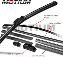 Load image into Gallery viewer, MOTIUM OEM QUALITY Premium All-Season Windshield Wiper Blades (22&quot;+22&quot; pair for front windshield)