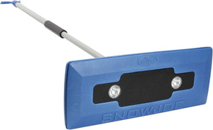 Snow Joe SJBLZD-LED 4-In-1 Telescoping Snow Broom + Ice Scraper, 18-Inch Foam Head, Headlights, Blue