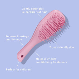 Tangle Teezer The Mini Ultimate Detangling Brush, Dry and Wet Hair Brush Detangler for Traveling and Small Hands, Baby Pink Sparkle