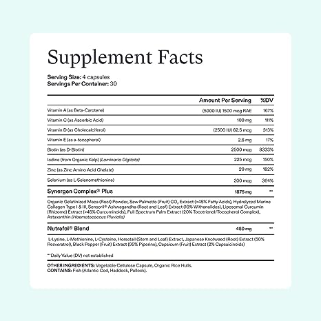 Nutrafol Women's Balance Hair Growth Supplements, Ages 45 and Up, Clinically Proven for Visibly Thicker Hair and Scalp Coverage, Dermatologist Recommended - 1 Month Supply