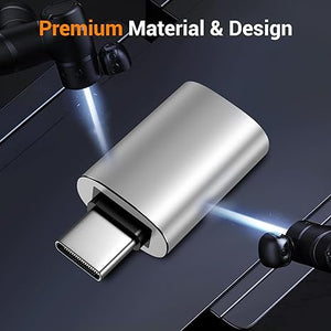 Temdan [4 Pack USB C to USB Adapter,【2*USB-C to USB-A】&【2*USB-A to USB-C】 Female Adapter SuperSpeed Data Transfer & Fast Charging - Compatible with Laptop, PC, Charger -Silver