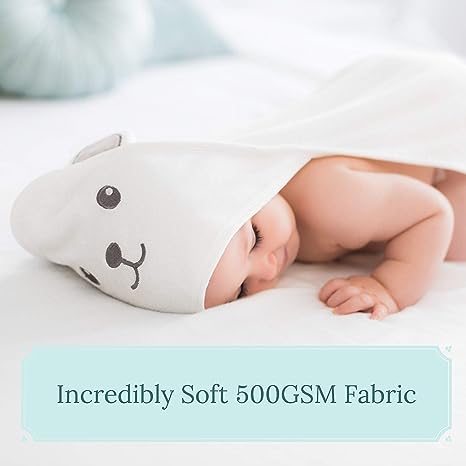 HIPHOP PANDA Bamboo Hooded Towel - Soft Bath Towel with Bear Ears for Babie, Toddler, Infant - Ultra Absorbent, Natural Baby Stuff Shower Gifts for Boy and Girl - (Bear, 30 x 30 Inch)