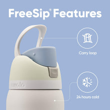 Load image into Gallery viewer, Owala FreeSip Insulated Stainless Steel Water Bottle with Straw for Sports and Travel, BPA-Free, 24oz, Iced Breeze