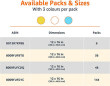 Load image into Gallery viewer, Amazon Basics Microfiber Cleaning Cloth, Non-Abrasive, Reusable and Washable, Pack of 36, Blue/White/Yellow, 16&quot; x 12&quot;