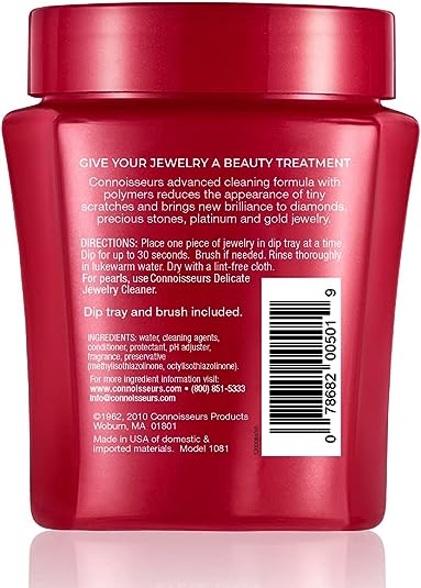 CONNOISSEURS Premium Edition Jewelry Cleaner Solution Pick from Delicate, Fine or Silver Jewelry Cleaner, Value Size